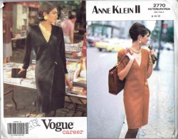 2770 VOGUE ANNE KLEIN EZ STRAIGHT LINED ASYMMETRIC WRAP DRESS PATTERN 8-14